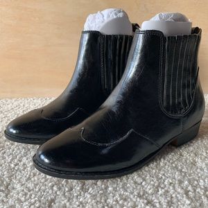 SIZE 37 KIDS SHINY BLACK ZARA BOOTS
